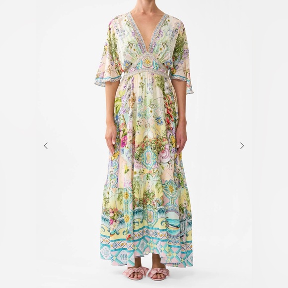 Camilla NWOT - Floral Maxi Dress in Cream and Multicolor - Picture 1 of 11